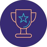 Trophy Line Two Color Circle Icon vector