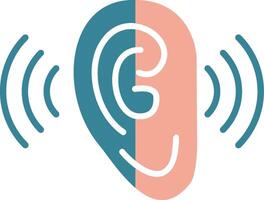 Listening Glyph Two Color Icon vector