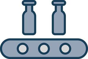 Assembly Line Filled Grey Line Filled Grey Icon vector