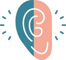 Listening Glyph Two Color Icon vector