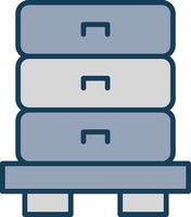 Drawer Line Filled Grey Icon vector