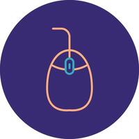 Mouse Line Two Color Circle Icon vector
