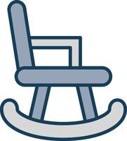 Rocking Chair Line Filled Grey Icon vector