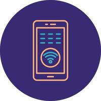 Wifi Line Two Color Circle Icon vector