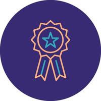 Badge Line Two Color Circle Icon vector