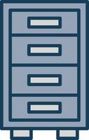 Cabinet Line Filled Grey Icon vector