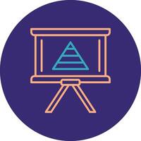 Pyramid Chart Line Two Color Circle Icon vector