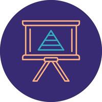 Pyramid Chart Line Two Color Circle Icon vector