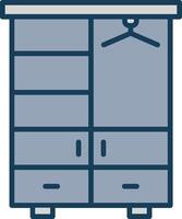 Wardrobe Line Filled Grey Icon vector