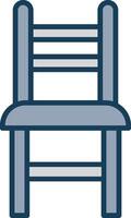 Dining Chair Line Filled Grey Icon vector