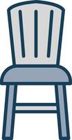 Dining Chair Line Filled Grey Icon vector