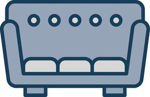 Sofa Line Filled Grey Icon vector