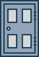 Door Line Filled Grey Icon vector