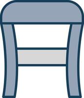 Stool Line Filled Grey Icon vector