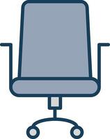 Office Chair Line Filled Grey Icon vector