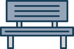 Bench Line Filled Grey Icon vector