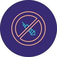 No Firework Line Two Color Circle Icon vector