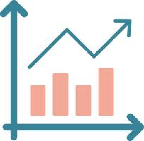 Bar Chart Glyph Two Color Icon vector