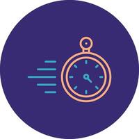 Timer Line Two Color Circle Icon vector