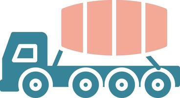Cement Truck Glyph Two Color Icon vector