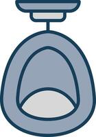 Egg Chair Line Filled Grey Icon vector