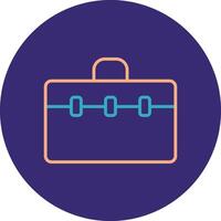 Suitcase Line Two Color Circle Icon vector