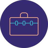 Suitcase Line Two Color Circle Icon vector