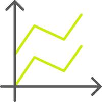 Area Graph Line Two Color Icon vector