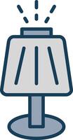 Table Lamp Line Filled Grey Icon vector