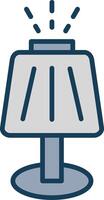 Table Lamp Line Filled Grey Icon vector