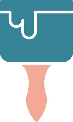 Paint Brush Glyph Two Color Icon