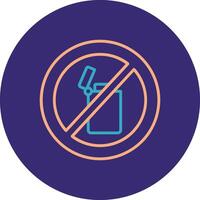 No Lighter Line Two Color Circle Icon vector