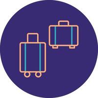 Suitcases Line Two Color Circle Icon vector