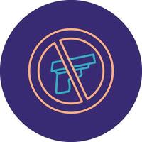 No Gun Line Two Color Circle Icon vector