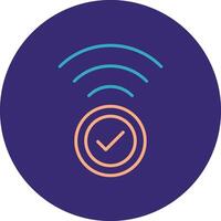 Wifi Line Two Color Circle Icon vector