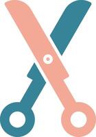 Scissors Glyph Two Color Icon vector