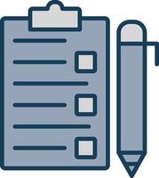 Task List Line Filled Grey Icon vector
