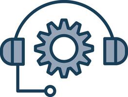 Support Line Filled Grey Icon vector