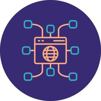 Website Line Two Color Circle Icon vector