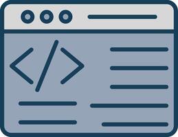 Programming Line Filled Grey Icon vector