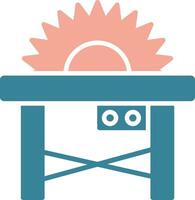 Table Saw Glyph Two Color Icon vector