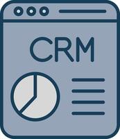 crm línea lleno gris icono vector