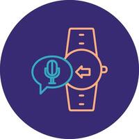 Microphone Line Two Color Circle Icon vector