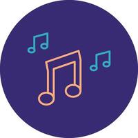 Music Line Two Color Circle Icon vector