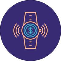 Contactless Line Two Color Circle Icon vector