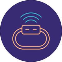 Wireless Line Two Color Circle Icon vector