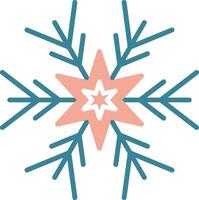Snowflake Glyph Two Color Icon vector