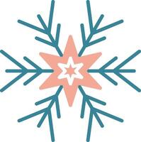 Snowflake Glyph Two Color Icon vector