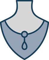 Necklace Line Filled Grey Icon vector