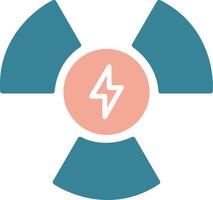 Nuclear Power Glyph Two Color Icon vector